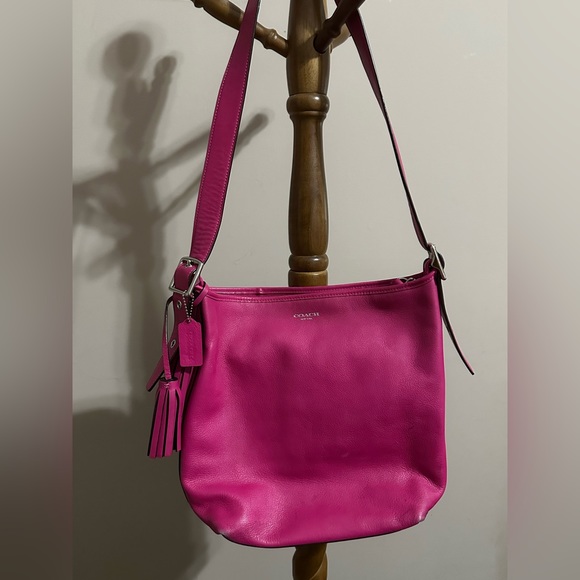 Coach Handbags - AUTHENTIC hot pink coach leather shoulder bag